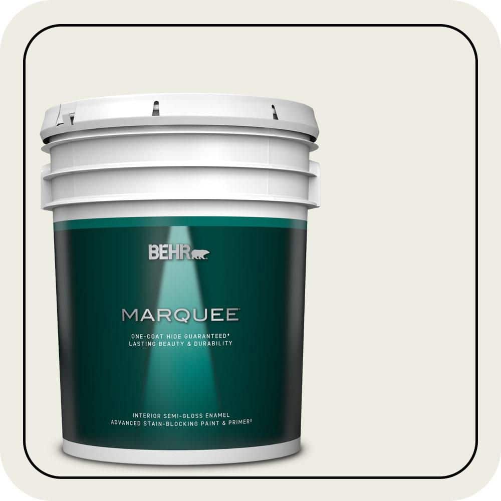 BEHR MARQUEE 5 gal. Designer Collection #DC-013 Harmonious White Semi-Gloss Enamel Interior Paint & Primer