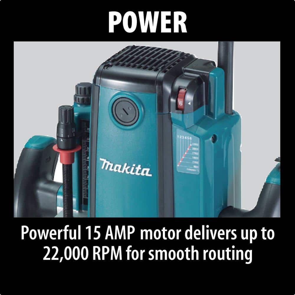 Makita 15-Amp 3-1/4 HP Corded Plunge Router (3)
