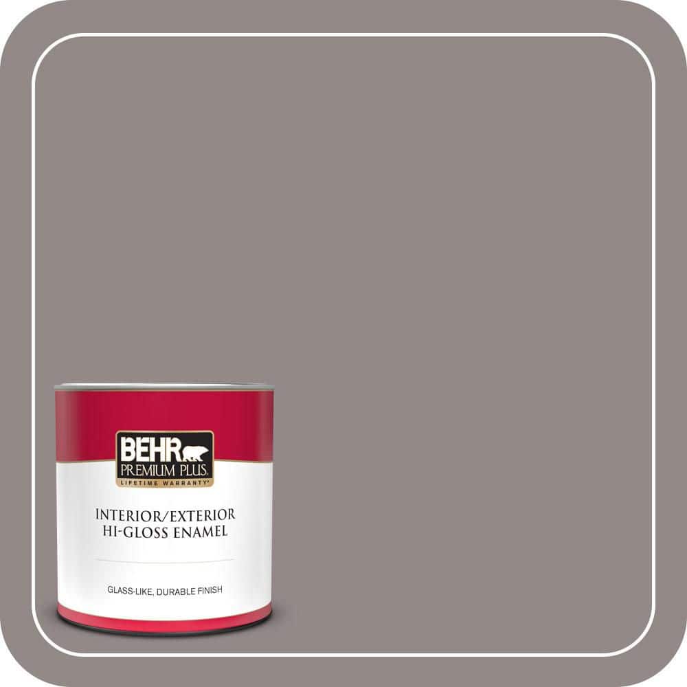 BEHR PREMIUM PLUS 1 qt. #PPU17-16 Polished Stone Hi-Gloss Enamel Interior/Exterior Paint & Primer (1)