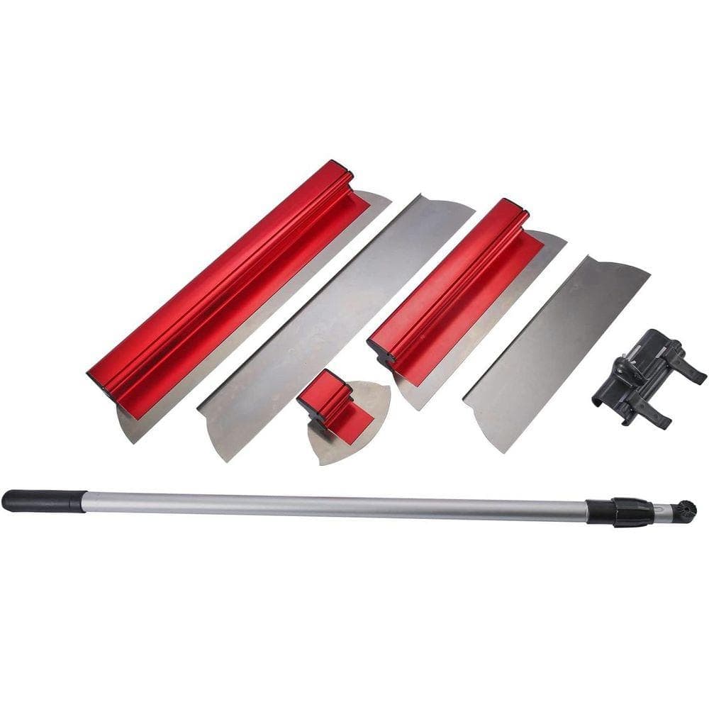 KIWDZFU 16 in. and 24 in. Drywall Skimming Blade Set with 37-67 in. Extension Handle Stainless Steel Sturdy and Durable (1)