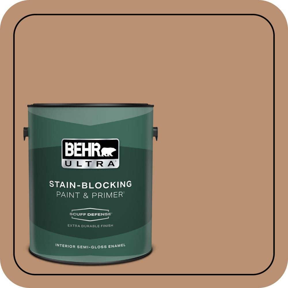 BEHR ULTRA 1 gal. #S230-5 Sugar Maple Extra Durable Semi-Gloss Enamel Interior Paint & Primer