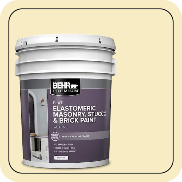 BEHR PREMIUM 5 gal. #MS-34 Vanilla Elastomeric Masonry, Stucco and Brick Exterior Paint (2)