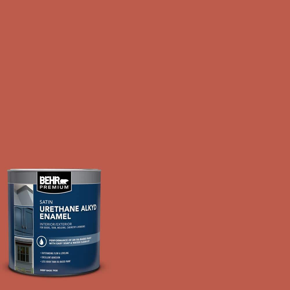 BEHR PREMIUM 1 qt. #M170-7 Tandoori Satin Enamel Urethane Alkyd Interior/Exterior Paint (1)
