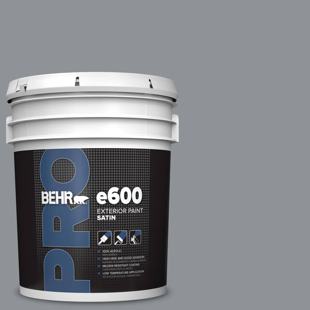 BEHR PRO 5 gal. #PPU26-05 Flint Gray Satin Enamel Exterior Paint (1)