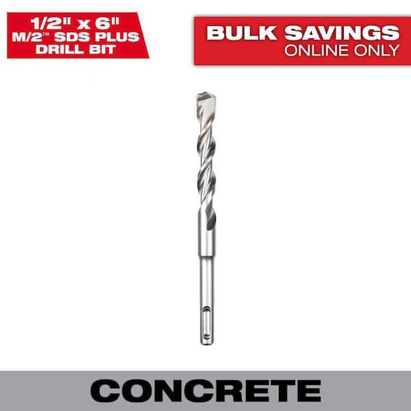 Milwaukee 1/2 in. x 6 in. 2-Cutter SDS-PLUS Carbide Drill Bit (2)