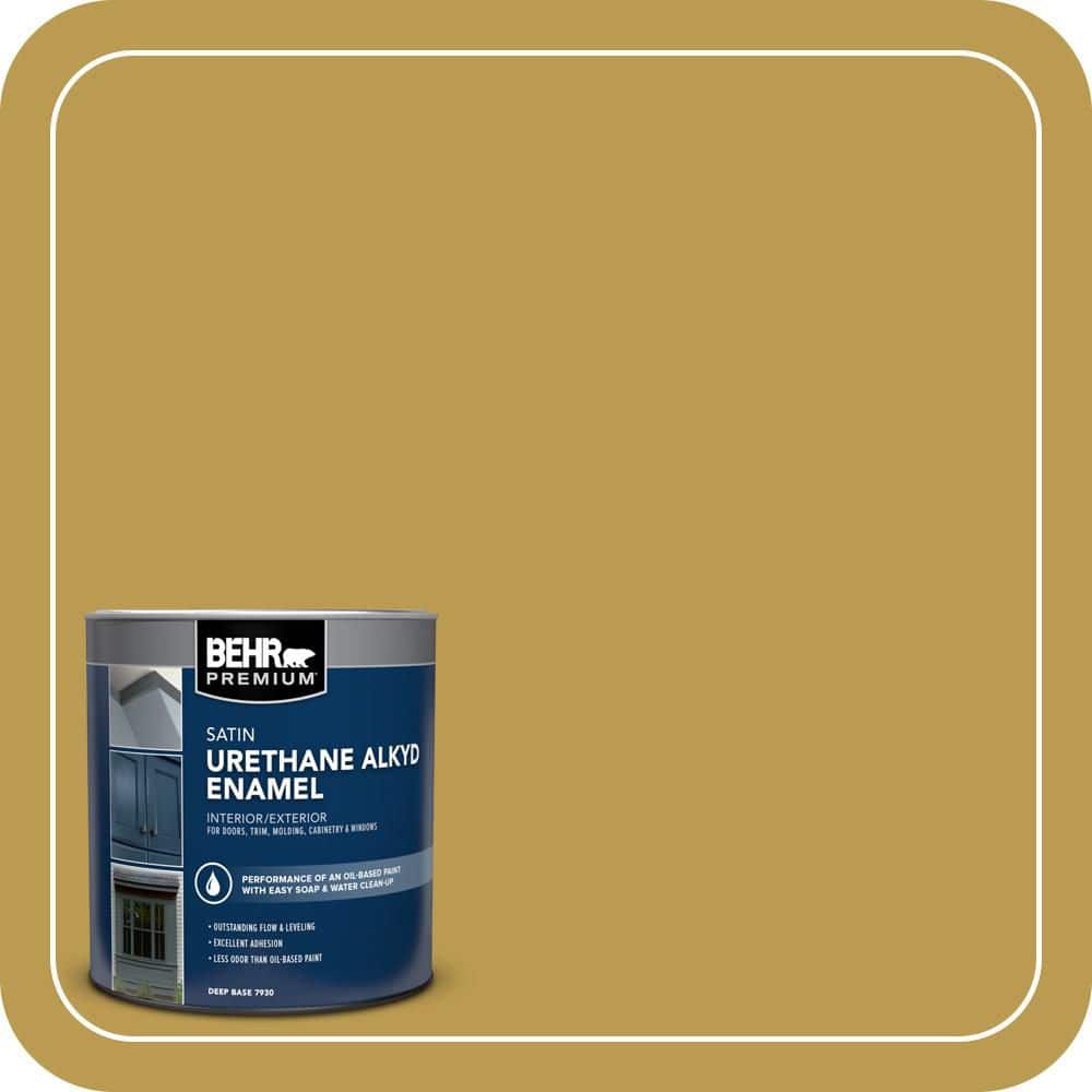 BEHR PREMIUM 1 qt. #M320-6 Tangy Green Satin Enamel Urethane Alkyd Interior/Exterior Paint (1)