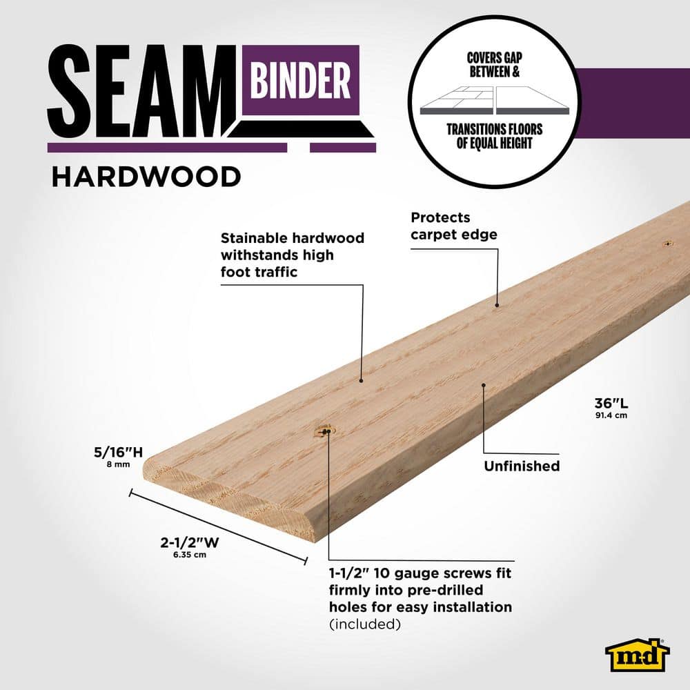 Unbranded 3 ft. x 2-1/2 in. x 1/2 in. Oak Seam Binder Moulding Hardwood Trim (3)