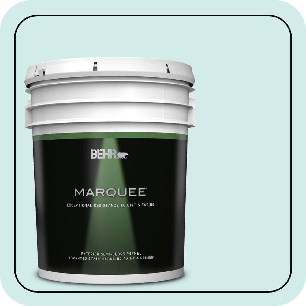 BEHR MARQUEE 5 gal. #510C-1 Ionic Sky Semi-Gloss Enamel Exterior Paint & Primer