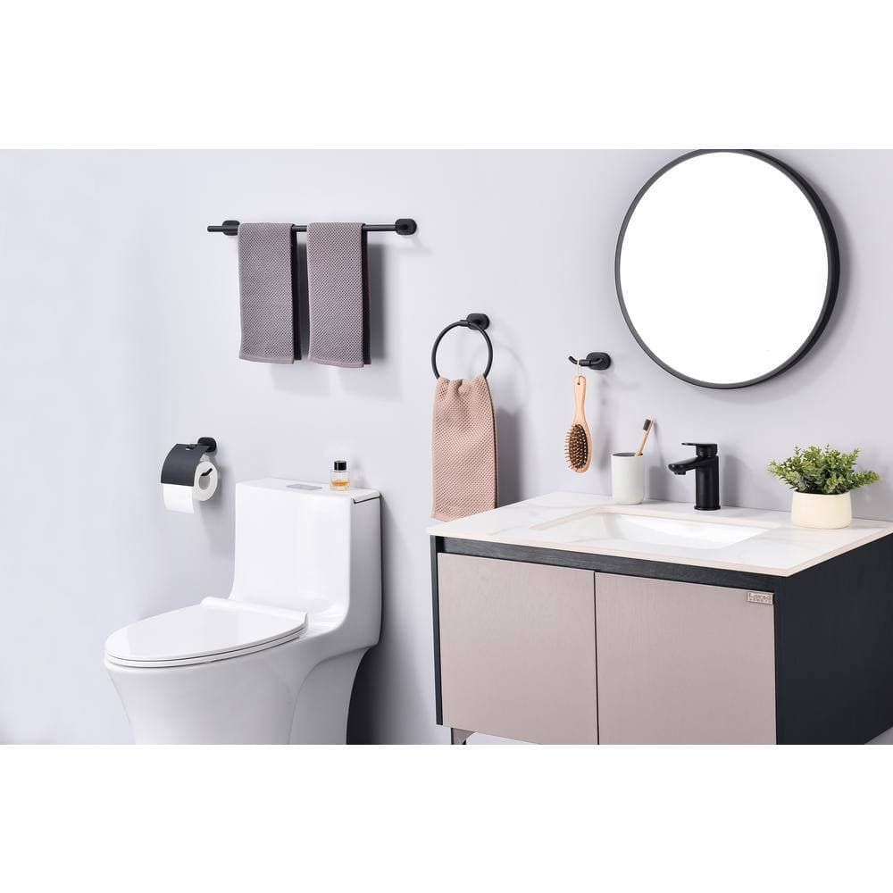 ruiling 3 -Piece Bath Hardware Set with Mounting Hardware in Matte Black (3)