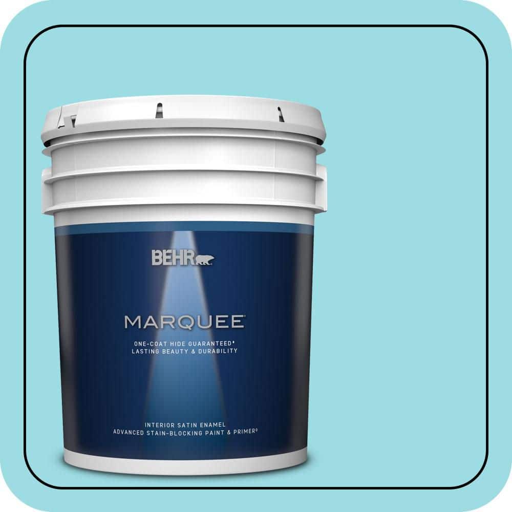 BEHR MARQUEE 5 gal. #P470-2 Serene Thought Satin Enamel Interior Paint & Primer