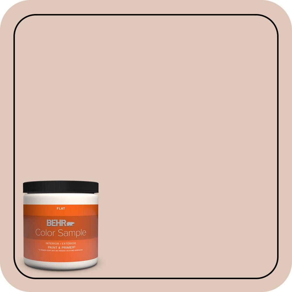 BEHR PREMIUM PLUS 8 oz. #S190-2 Sand Dance Flat Interior/Exterior Paint & Primer Color Sample