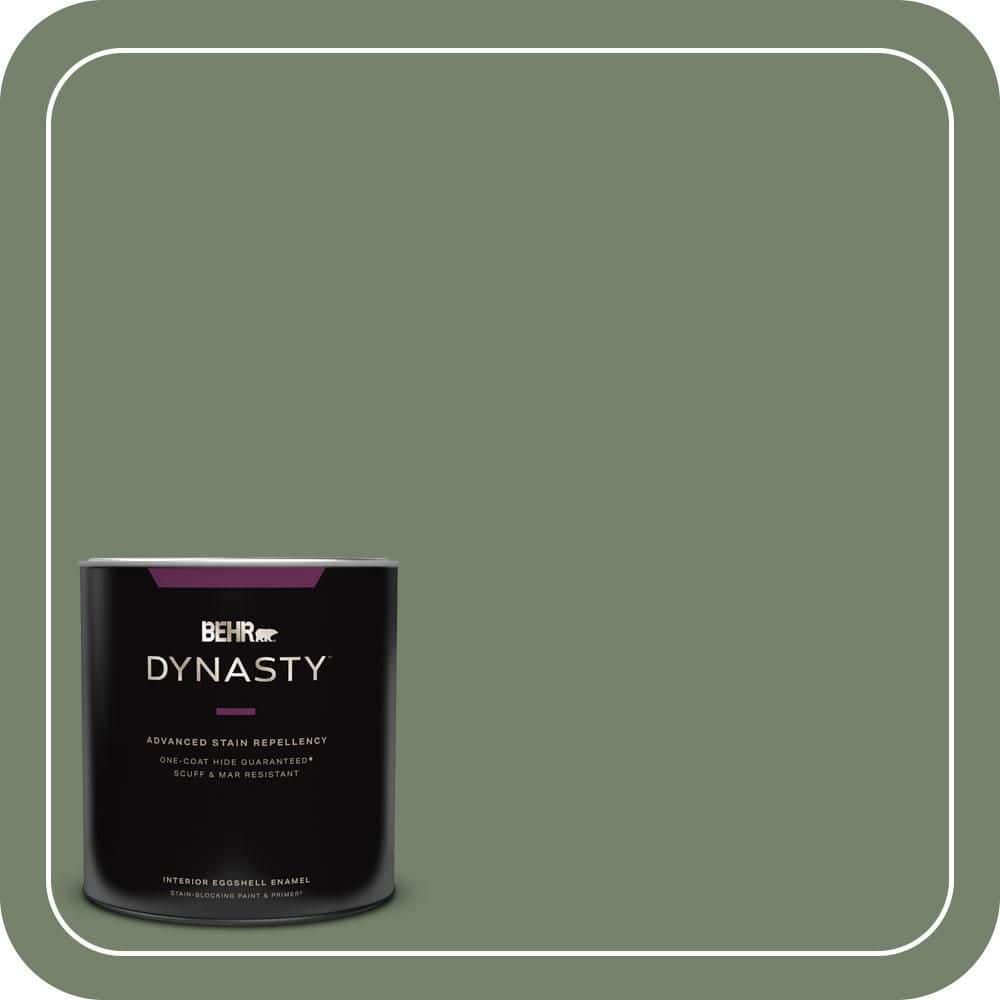 BEHR DYNASTY 1 qt. #MQ6-16 Gazebo Green One-Coat Hide Eggshell Enamel Interior Stain-Blocking Paint & Primer