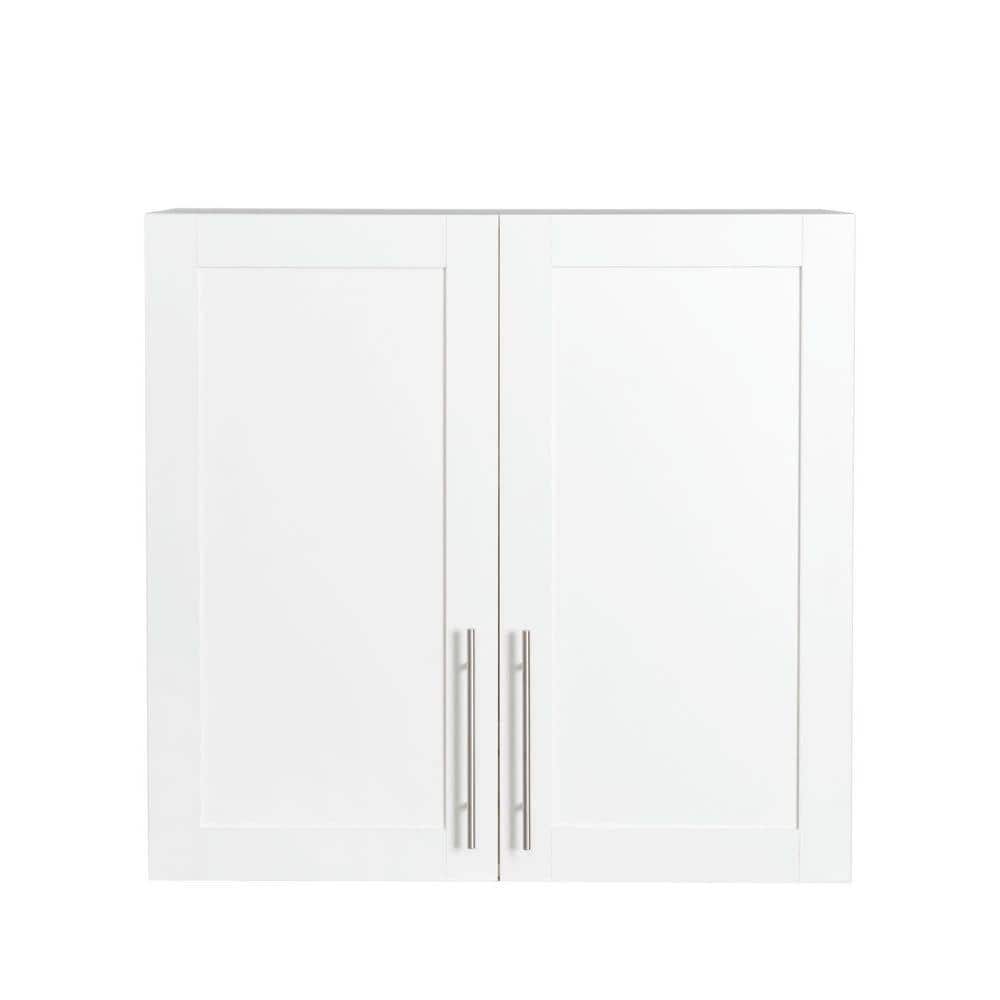 SANFANGIE Portland 35.27 in. W x 11.81 in. D x 29.92 in. H Bathroom Storage Wall Cabinet in White (1)
