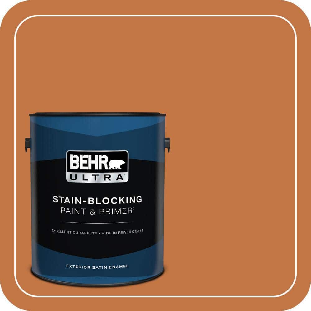 BEHR ULTRA 1 gal. #PPU3-02 Marmalade Glaze Satin Enamel Exterior Paint & Primer