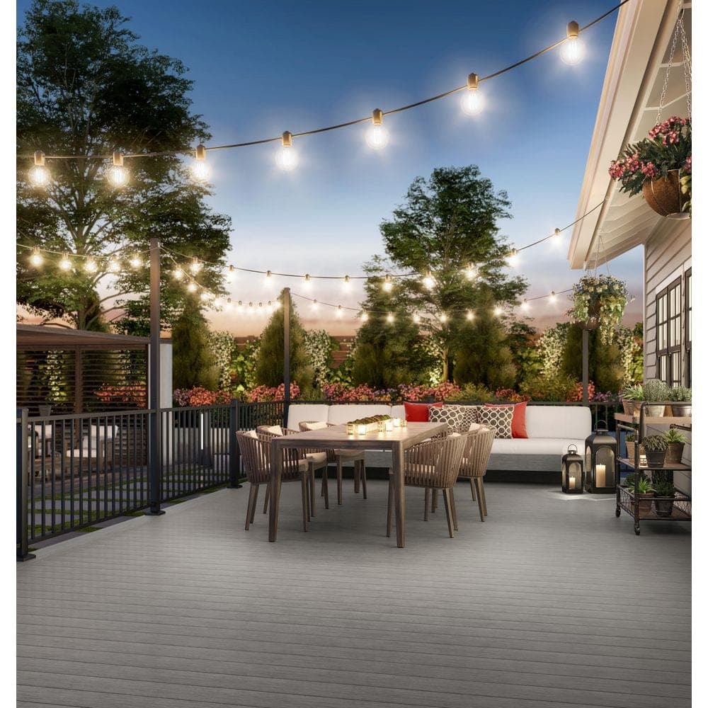 Deckorators Vista 1 in. x 5-1/2 in. x 12 in. Silverwood Gray Grooved Edge Class B Fire-Rated Composite Deck Board Sample (2)