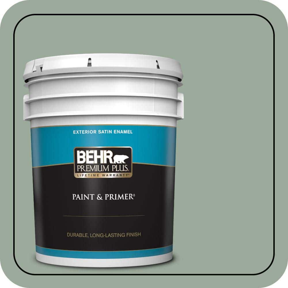 BEHR PREMIUM PLUS 5 gal. #450F-4 Scotland Road Satin Enamel Exterior Paint & Primer