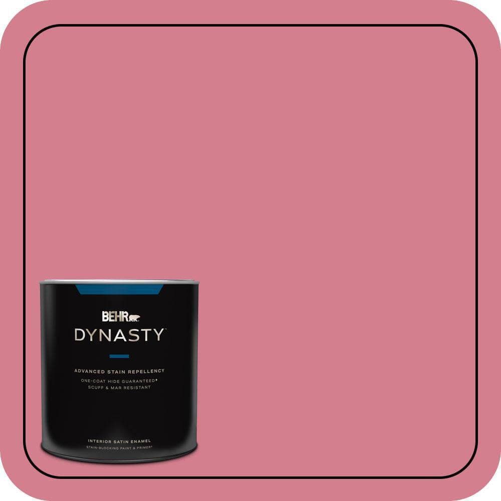 BEHR DYNASTY 1 qt. #P140-4 I Pink I Can Satin Enamel Interior Stain-Blocking Paint & Primer