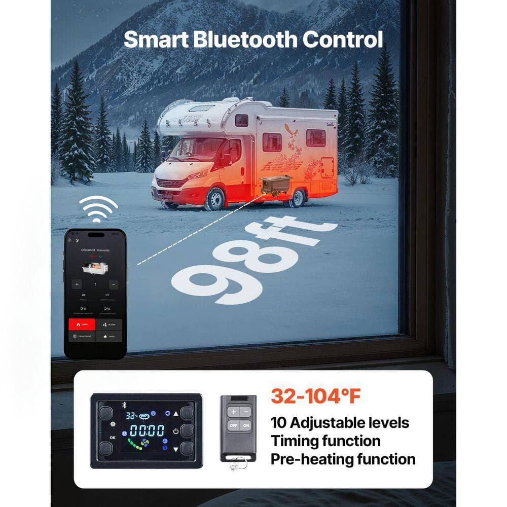 SKYSHALO Diesel Heater, 27296 BTU /h 1.3 Gal. Fuel Tank, All in One Portable Diesel Air Heater with APP Control, Space Heater (3)