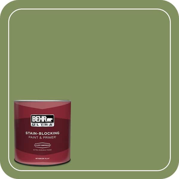 BEHR PREMIUM PLUS #PPU10-03 Green Energy Enamel Interior Stain-Blocking Paint and Primer (2)
