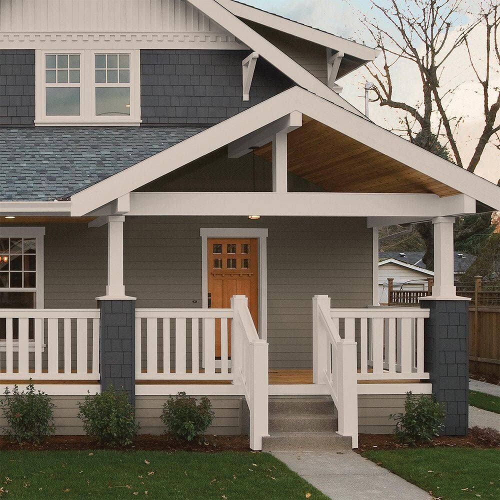 Glidden Premium 1 gal. PPG1020-3 Whippet Semi-Gloss Exterior Latex Paint (4)