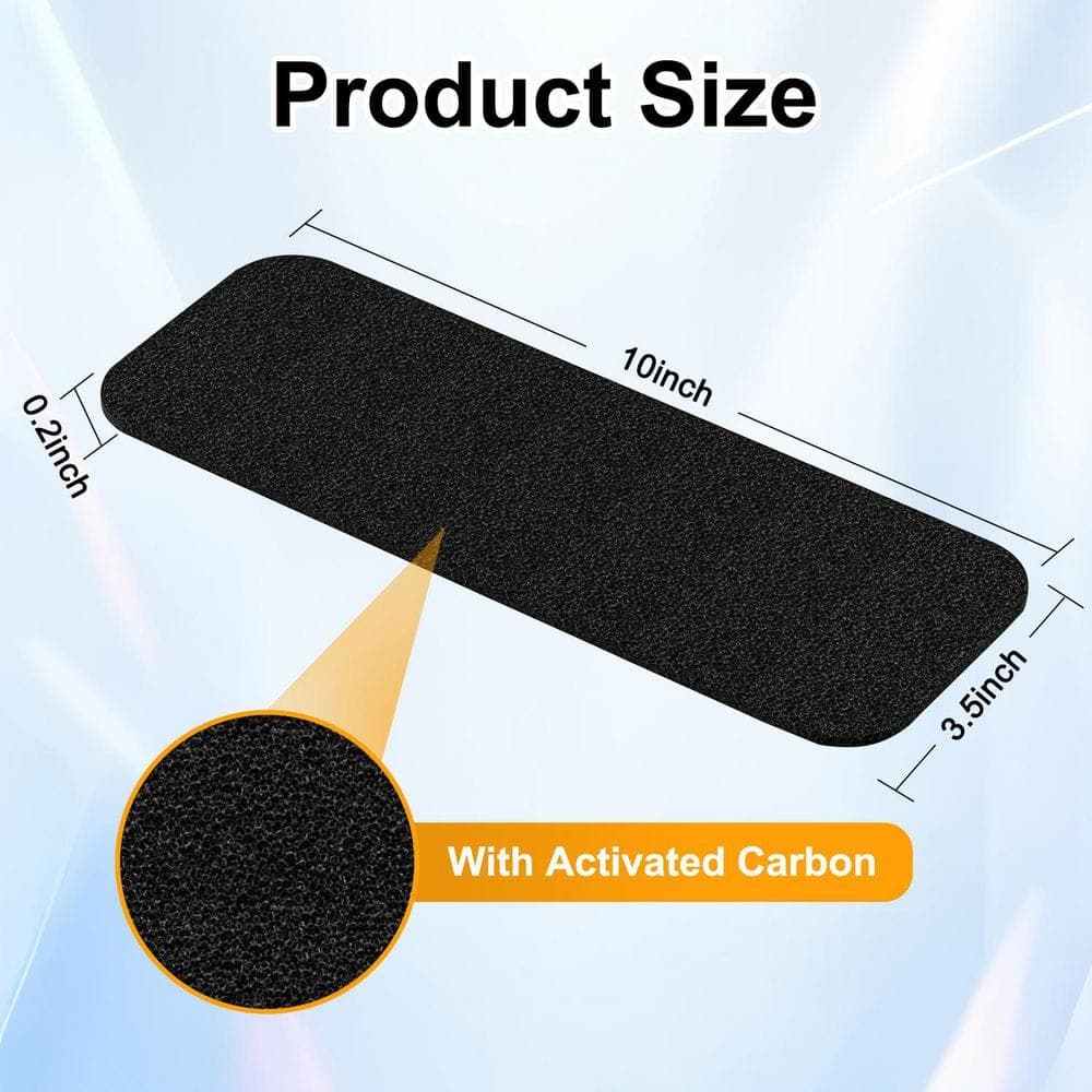 Wellco 10 x 3.5 x 0.2 in. Activated Charcoal Air Purifier Filters for Ceiling Fan Blades 20 Pack (2)