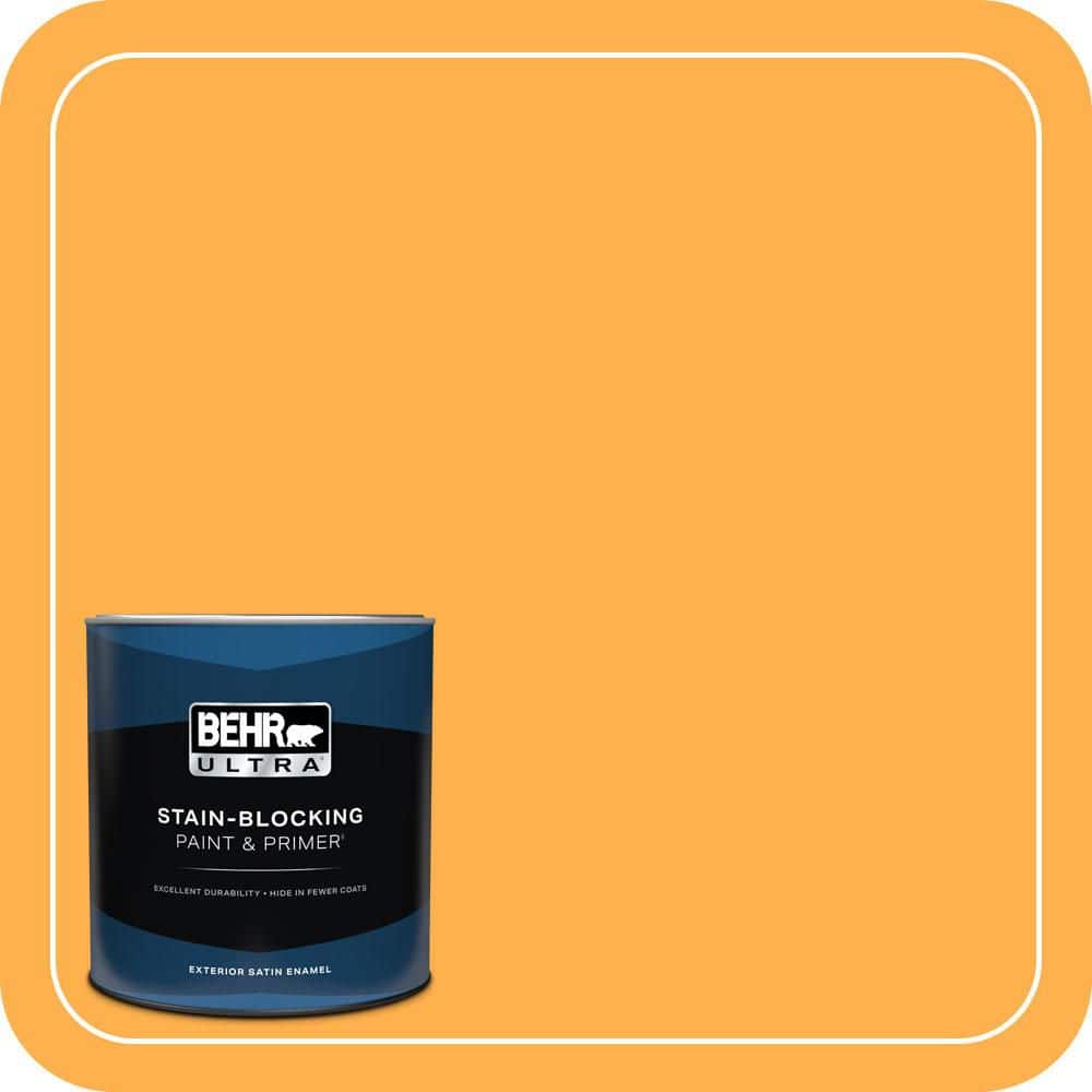 BEHR ULTRA 1 qt. #P250-6 Splendor Gold Satin Enamel Exterior Paint & Primer