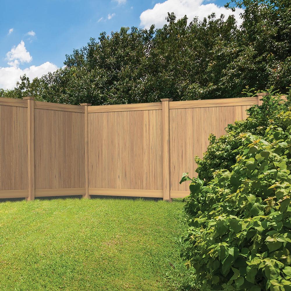 Barrette Outdoor Living 5 in. x 5 in. x 8-1/2 ft. Cypress Vinyl Fence Line Post (2)