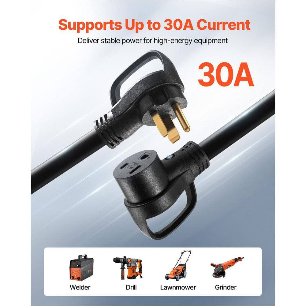 VEVOR 50 ft. Generator Extension Cord, 30 Amp 250-Volts 7500-Watts NEMA 6-50P to 6-50R SWT 8AWG Generator Extension Cord (2)