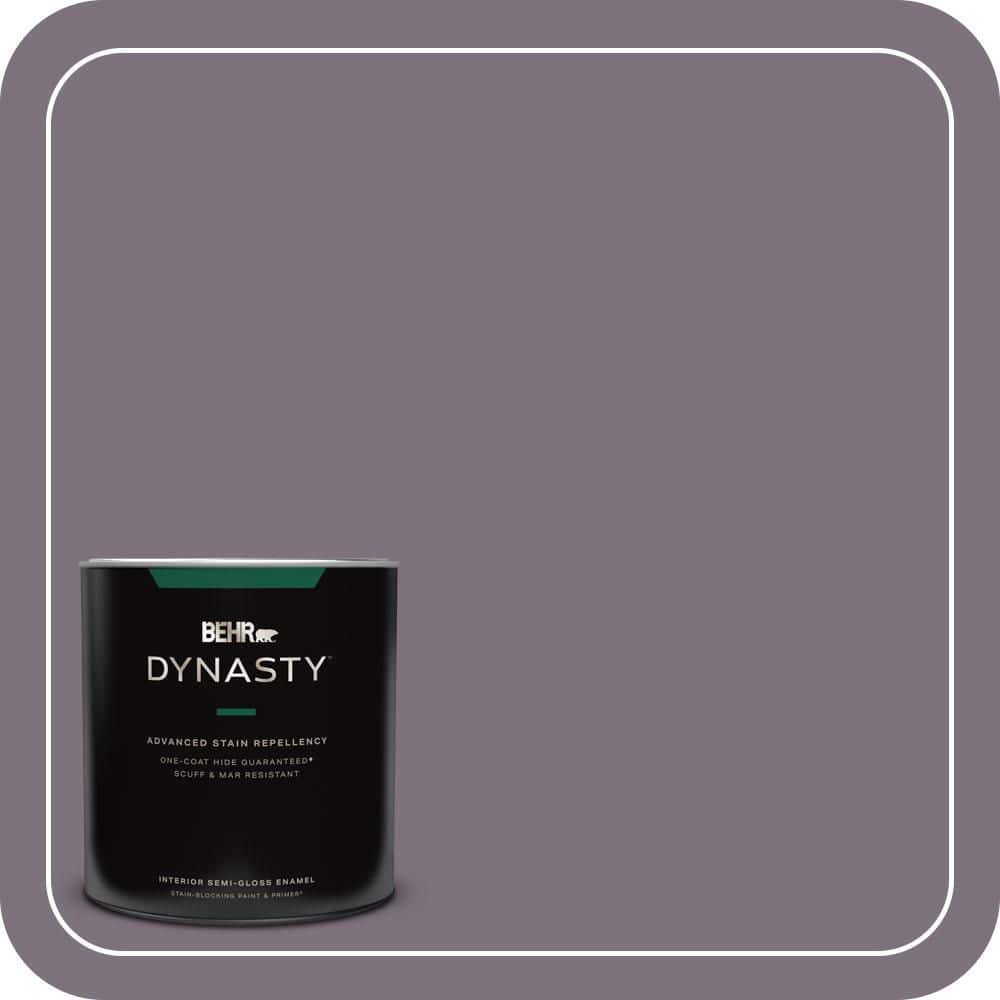 BEHR DYNASTY 1 qt. #N100-5 Plush Velvet One-Coat Hide Semi-Gloss Enamel Interior Stain-Blocking Paint and Primer