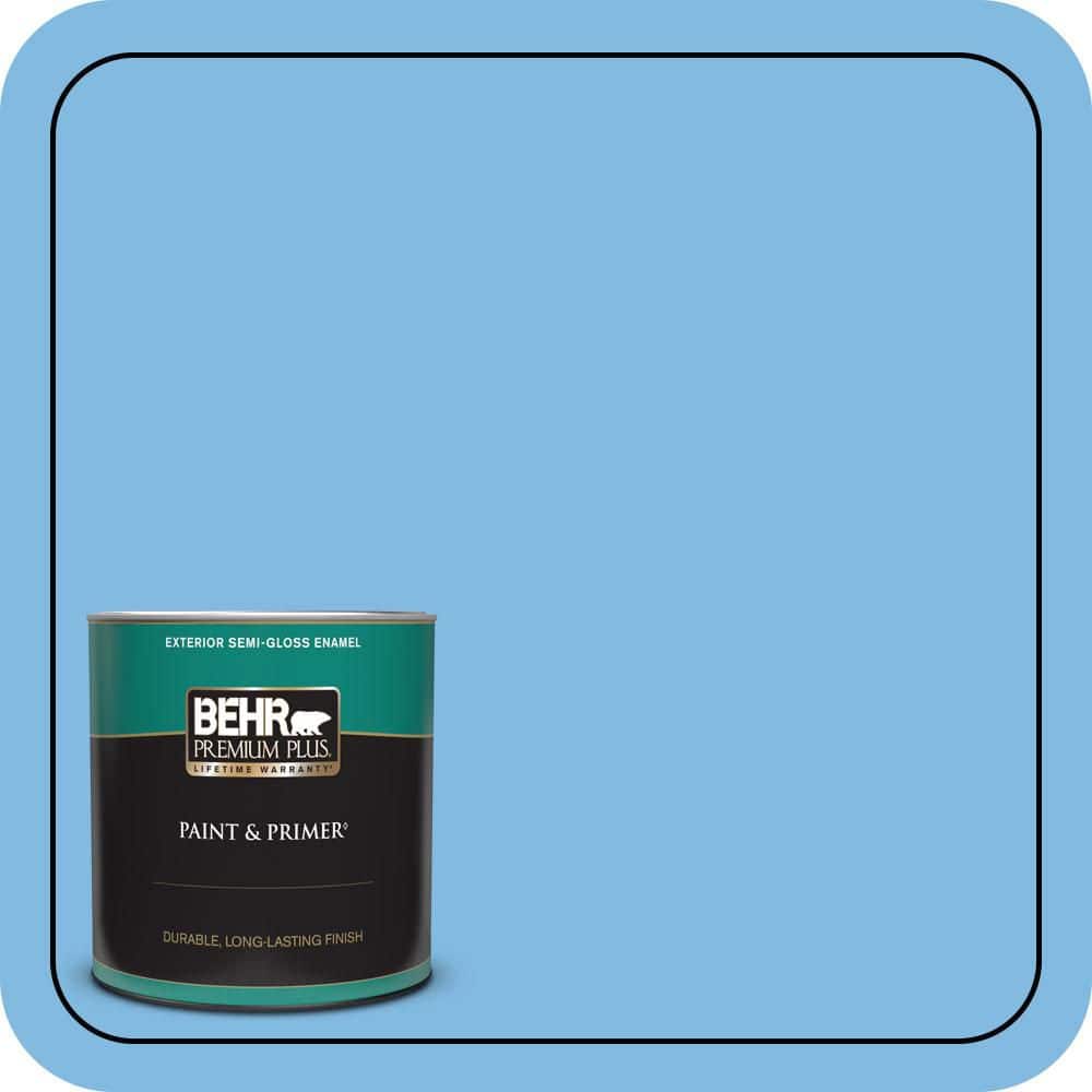 BEHR PREMIUM PLUS 1 qt. #560B-4 Enchanting Semi-Gloss Enamel Exterior Paint & Primer