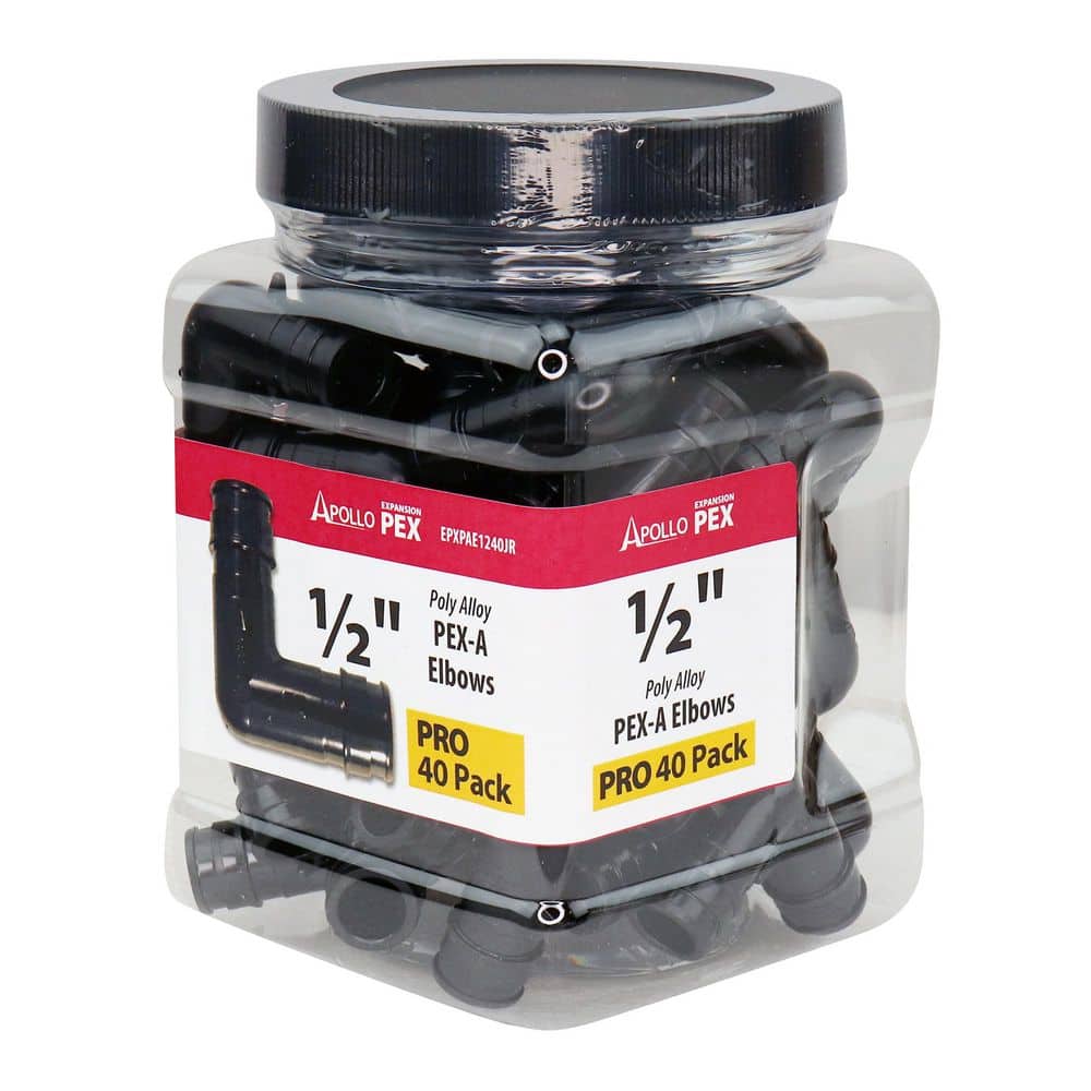 Apollo 1/2 in. Poly-Alloy PEX-A Expansion Barb 90° Elbow Jar (40-Pack)