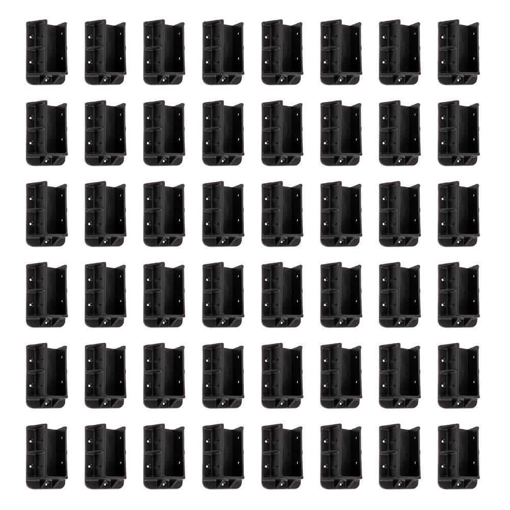FENCE & DECK RITE 2 in. x 4 in. Sturdy Railing Hangers Fits Standard Railings, Reinforced Black Polypropylene (48-Pieces) (3)