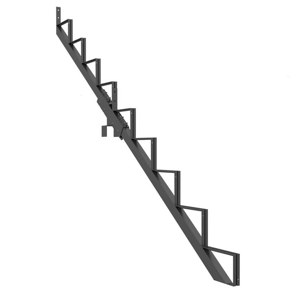 Pylex 7-1/2 in. x 10-1/4 in.-9-Steps Steel Stair Stringer Black (Includes 1 Stair Stringer) (3)