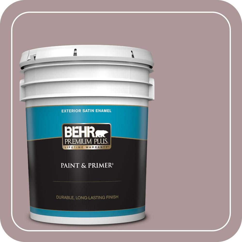 BEHR PREMIUM PLUS 5 gal. #PMD-53 Antique Mauve Satin Enamel Exterior Paint & Primer