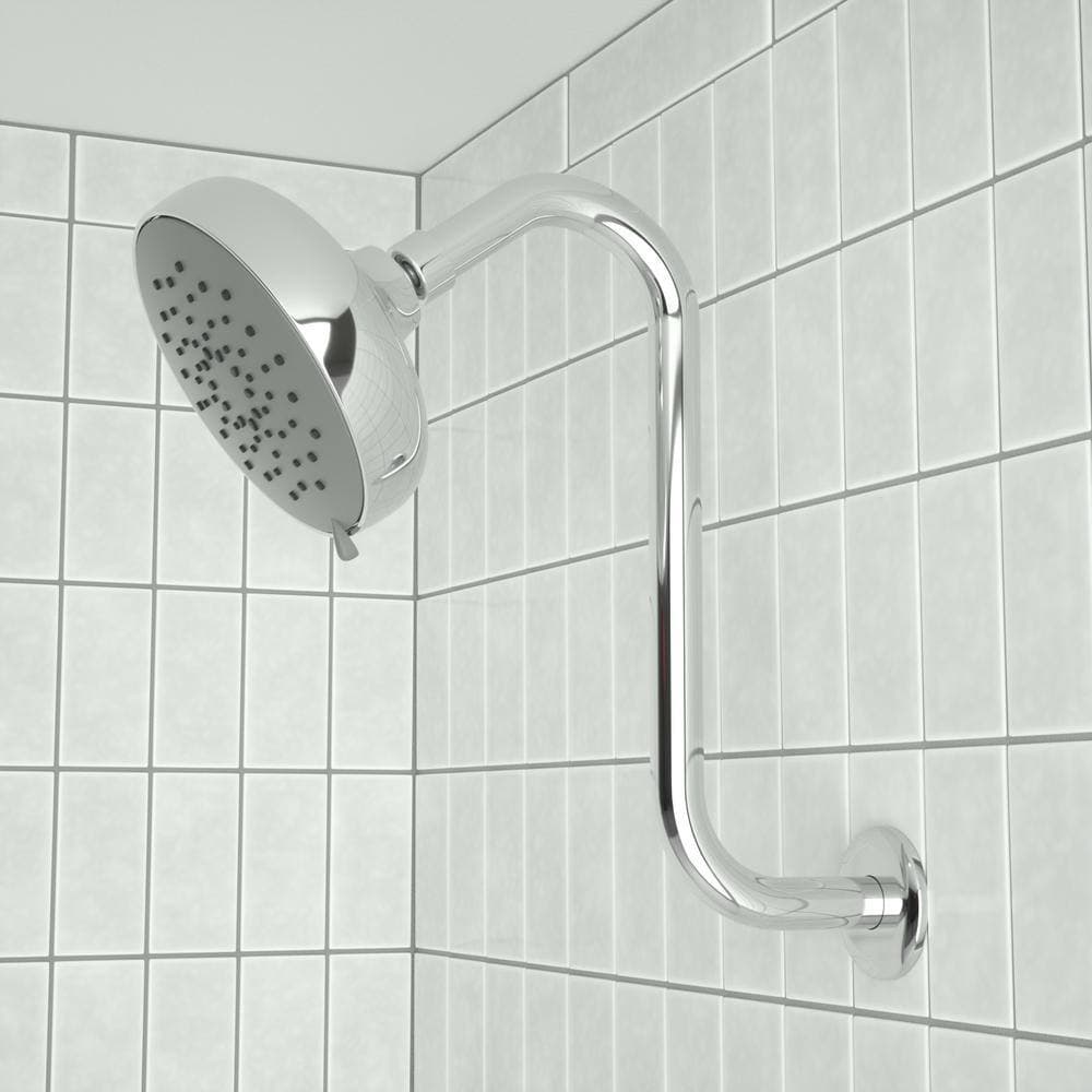EZ-FLO 11 in. S Shape Shower Arm and Flange, Chrome (2)