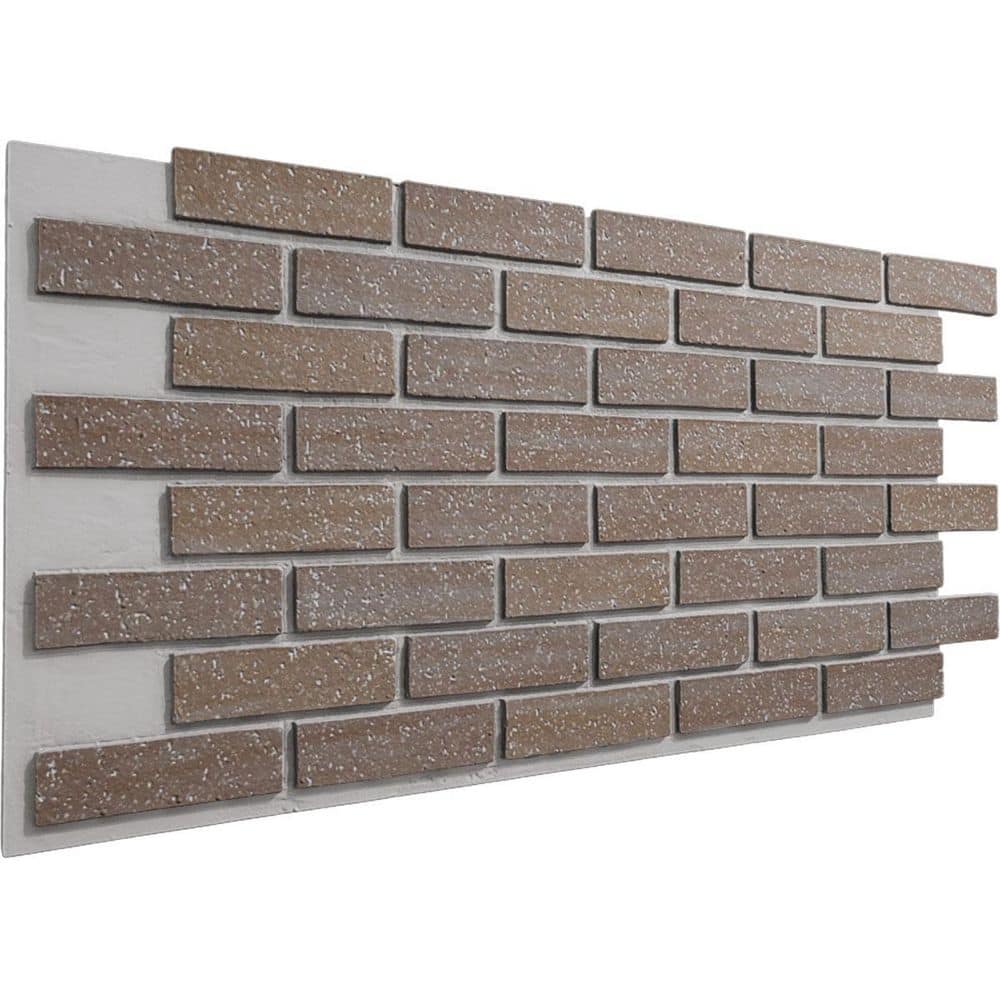 Ekena Millwork EverStone Traditional Faux Brick Panel, 44 in. W x 21 3/4 in. H x 3/4 in. D, Claywash Color