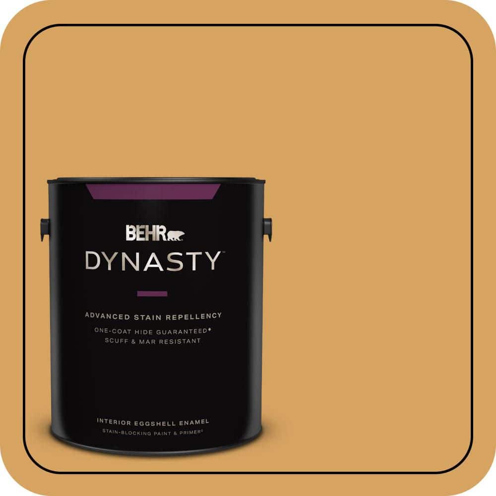BEHR DYNASTY 1 gal. #MQ4-10 Amber Brew One-Coat Hide Eggshell Enamel Interior Stain-Blocking Paint & Primer