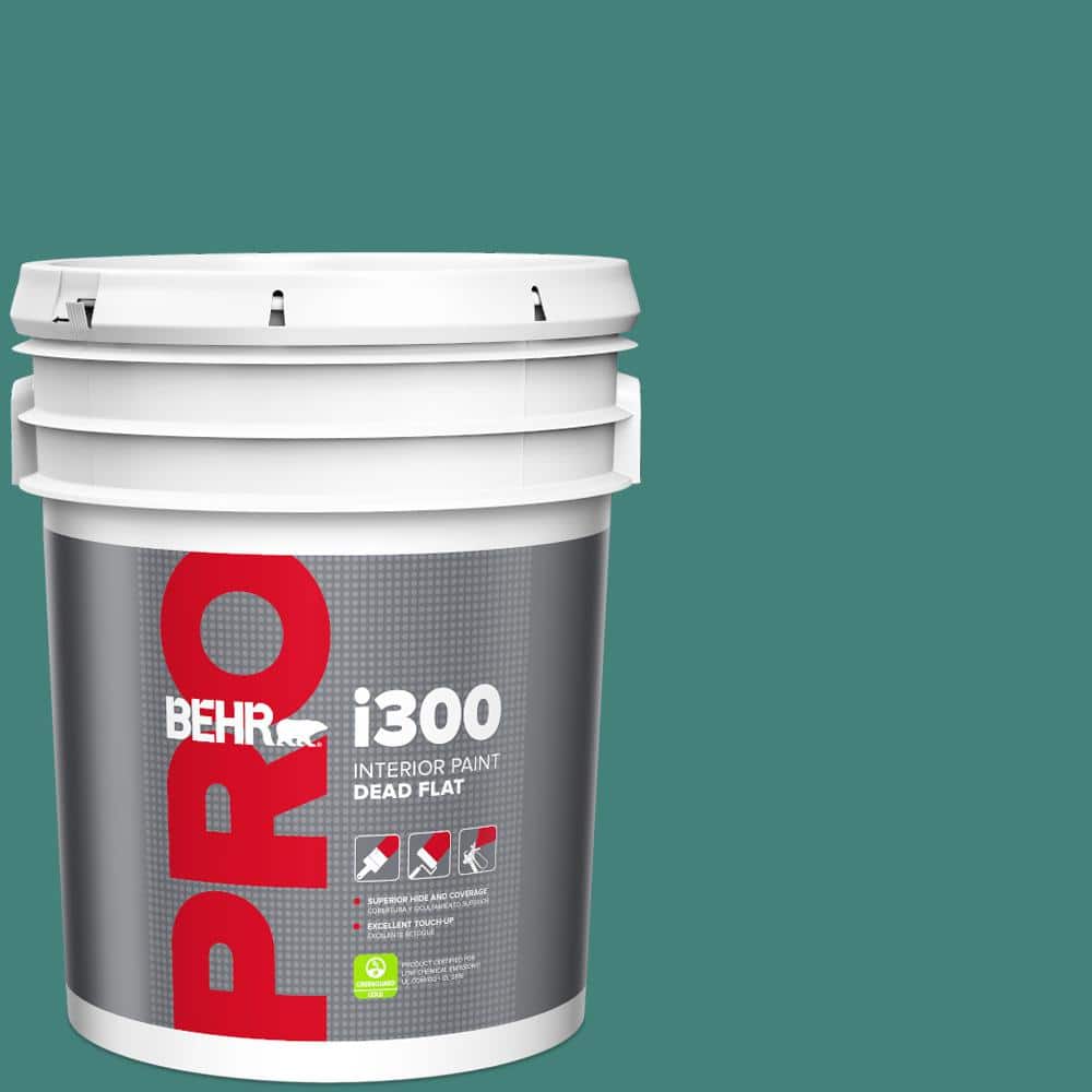 BEHR PRO 5 gal. #M450-6 Bubble Turquoise Dead Flat Interior Paint