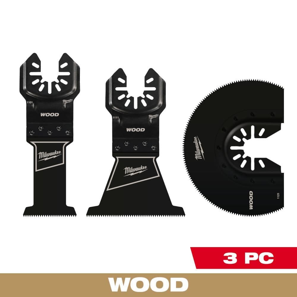Milwaukee Multi-Tool Oscillating Wood Cutting Blade Kit (3-Piece) (1)