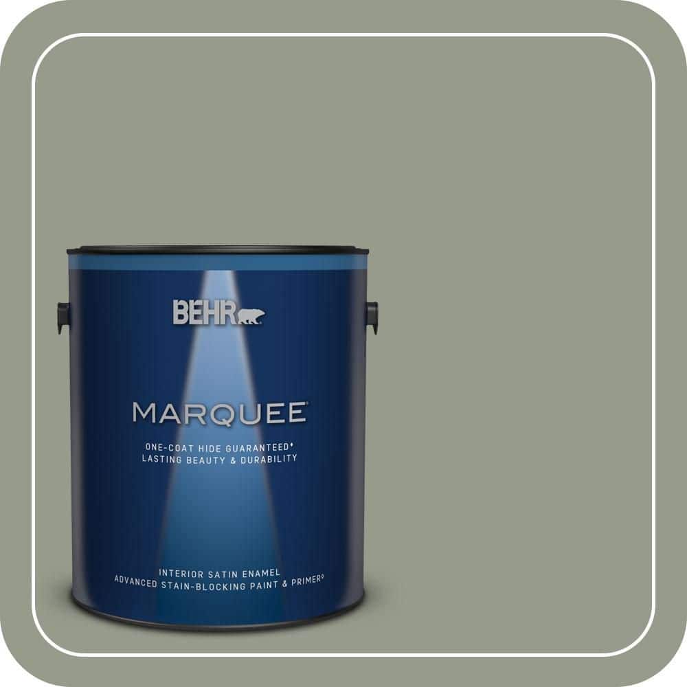 BEHR MARQUEE 1 gal. #PMD-56 Laurel Leaf Satin Enamel Interior Paint & Primer