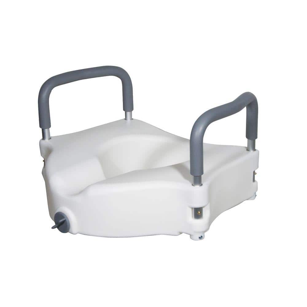 Drive Medical Elevated Raised Toilet Seat with Removable Padded Arms