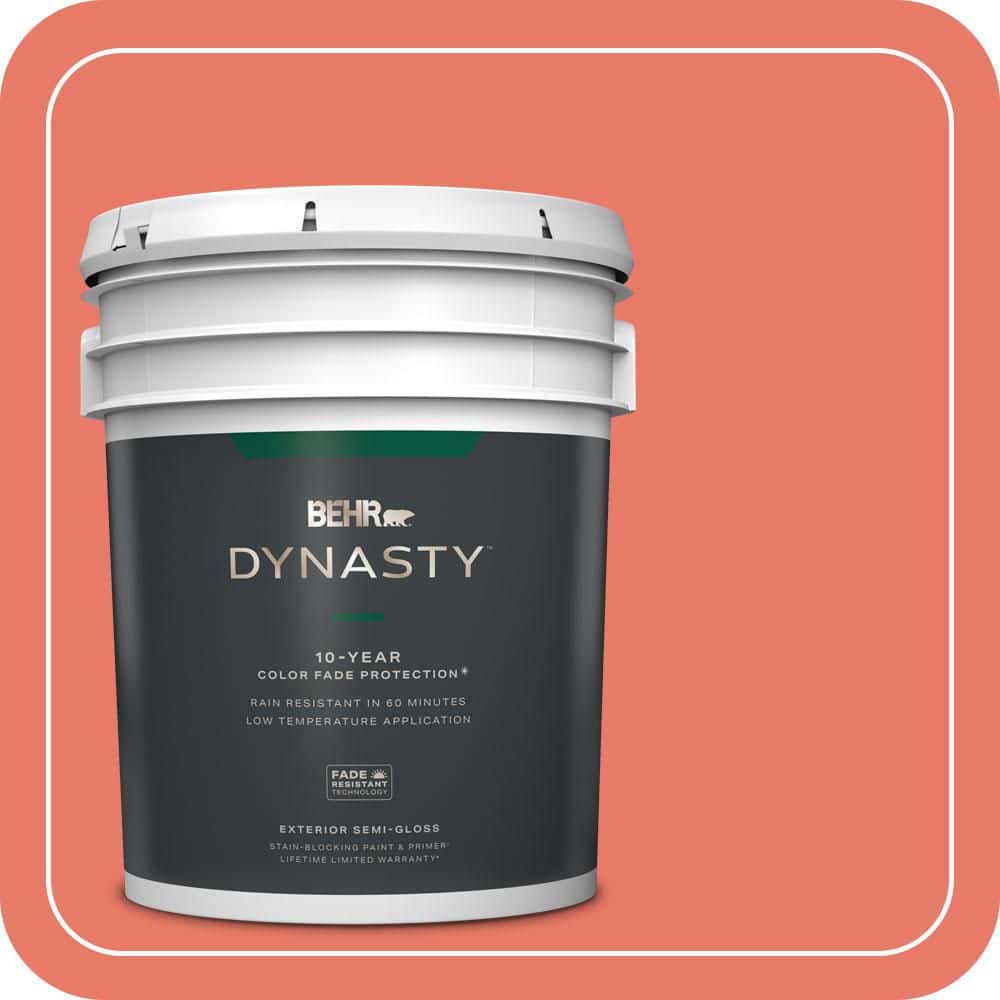 BEHR DYNASTY 5 gal. #P180-5 Watermelon Slice Semi-Gloss Exterior Stain-Blocking Paint & Primer