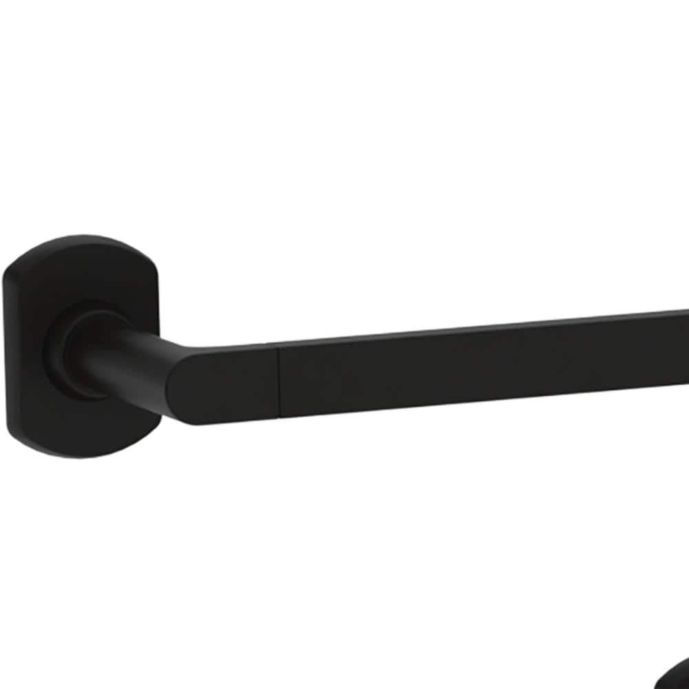 Franklin Brass Granville Bath Hardware Set 18 in. Towel Bar with Extender Toilet Paper Holder Towel Holder Towel Hook Black (3)