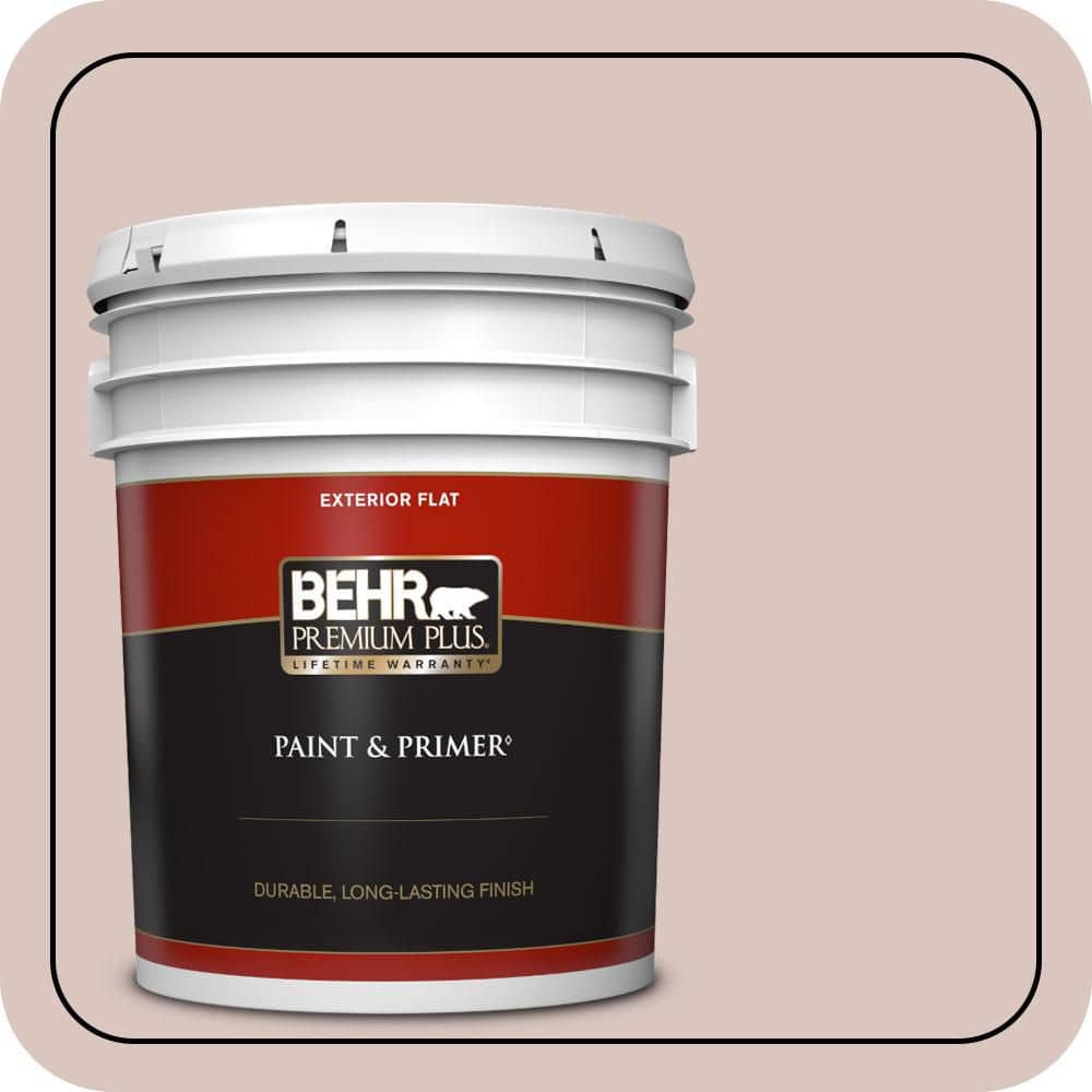 BEHR PREMIUM PLUS 5 gal. #PPU2-06 Wisp of Mauve Flat Exterior Paint & Primer