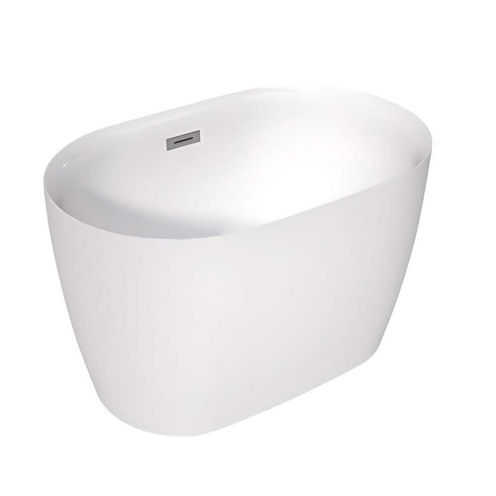 SJ STAR&JANE 43 in. x 28 in. Acrylic Freestanding Flatbottom Japanese Soaking Bathtub in White