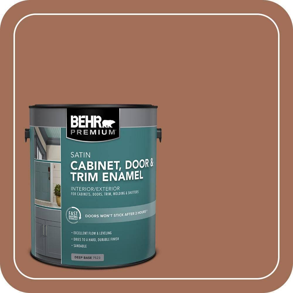 BEHR PREMIUM 1 gal. #230F-6 Earth Tone Satin Enamel Interior/Exterior Cabinet, Door & Trim Paint