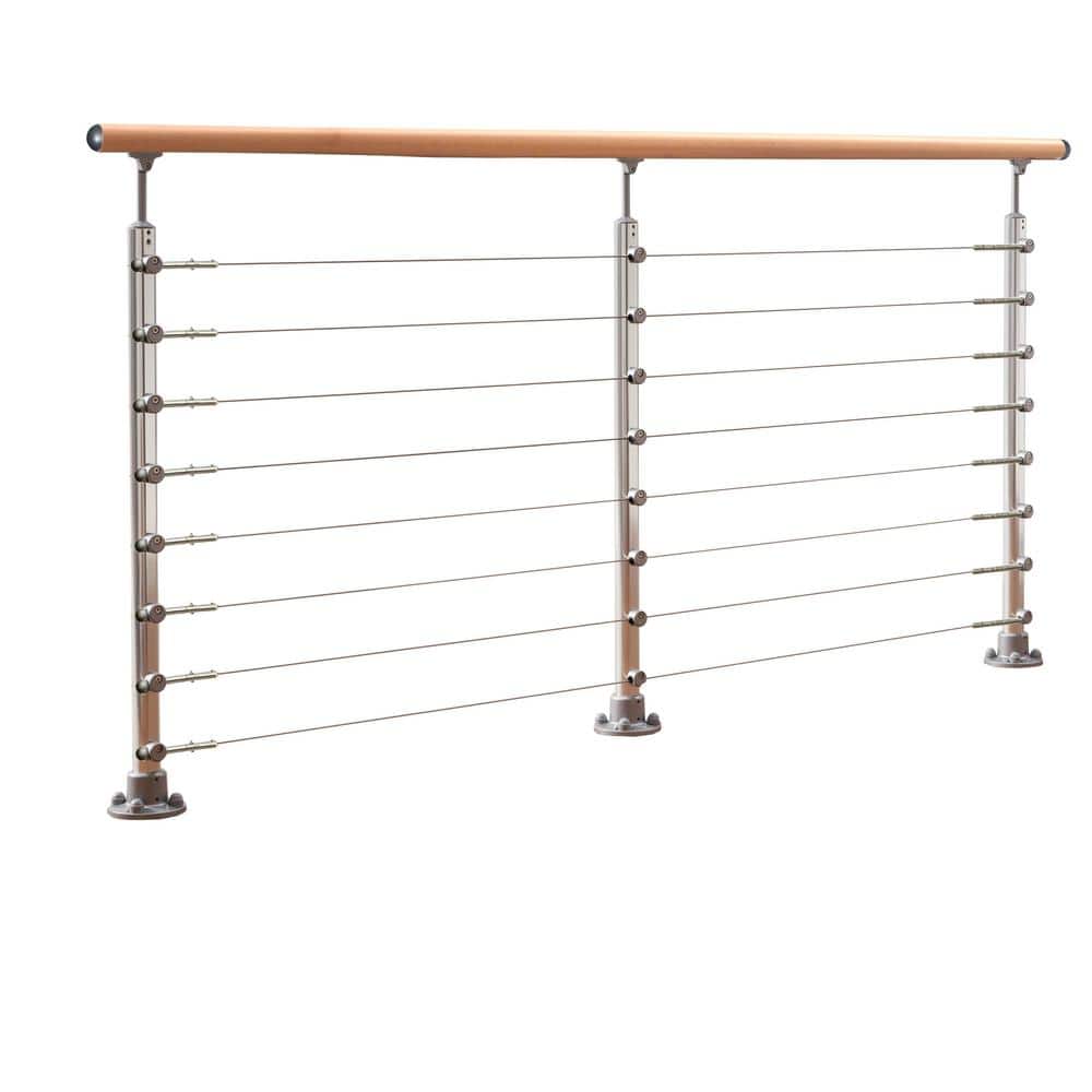 Dolle Prova 36 in. H x 79 in. W Brushed Silver Aluminum Stair Railing Kit