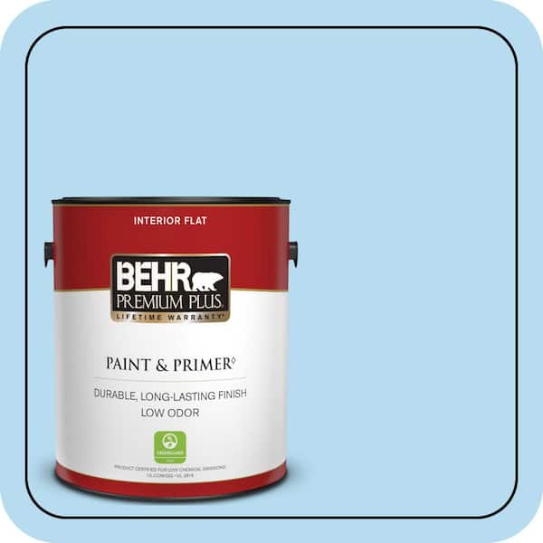 BEHR PREMIUM PLUS 1 gal. #P500-2 Seashore Dreams Flat Low Odor Interior Paint & Primer (2)