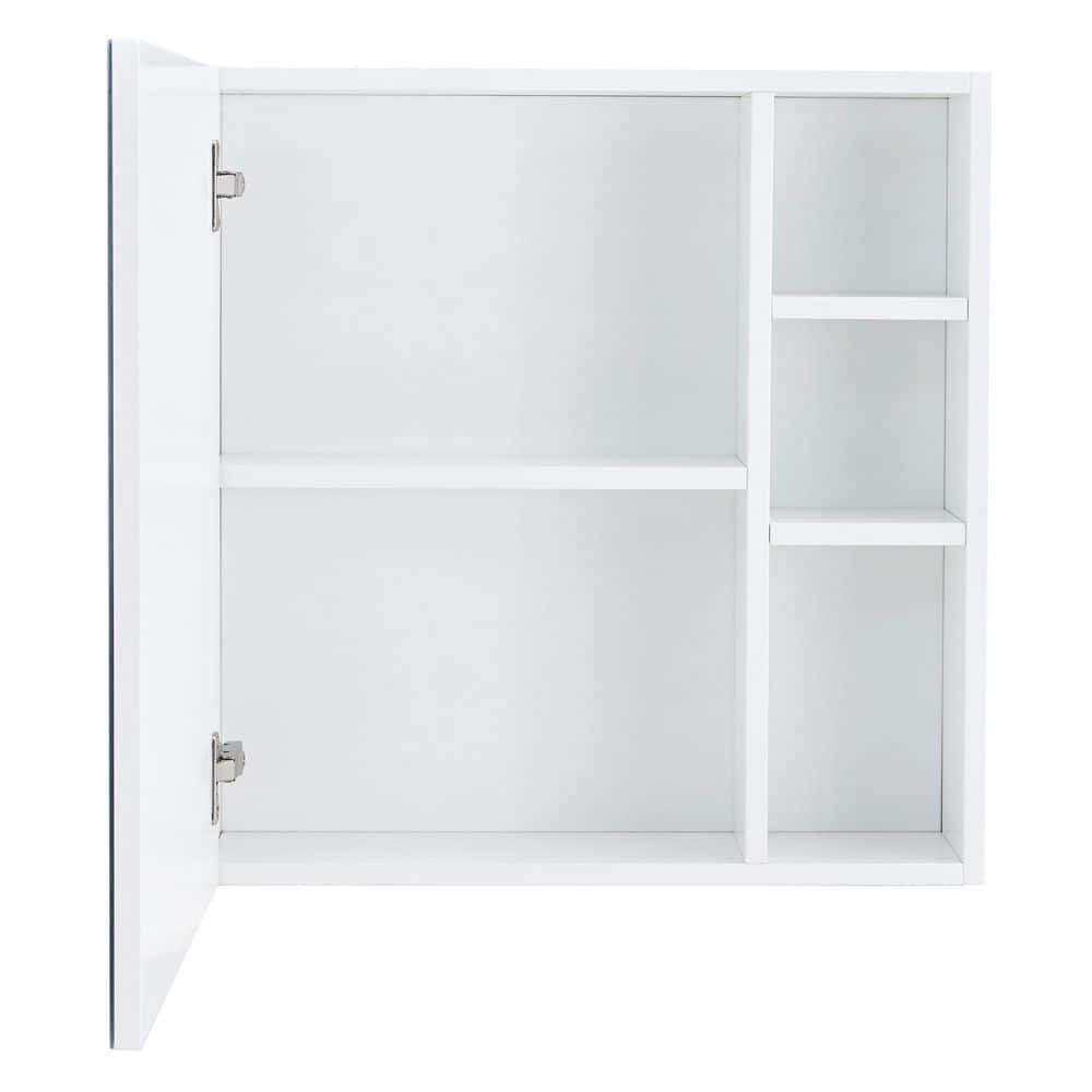Tahanbath 5.00 in. W x 21.70 in. D x 22.00 in. H Bathroom Storage Wall Cabinet A Separate Wall Mounted Bathroom Mirror in White (1)