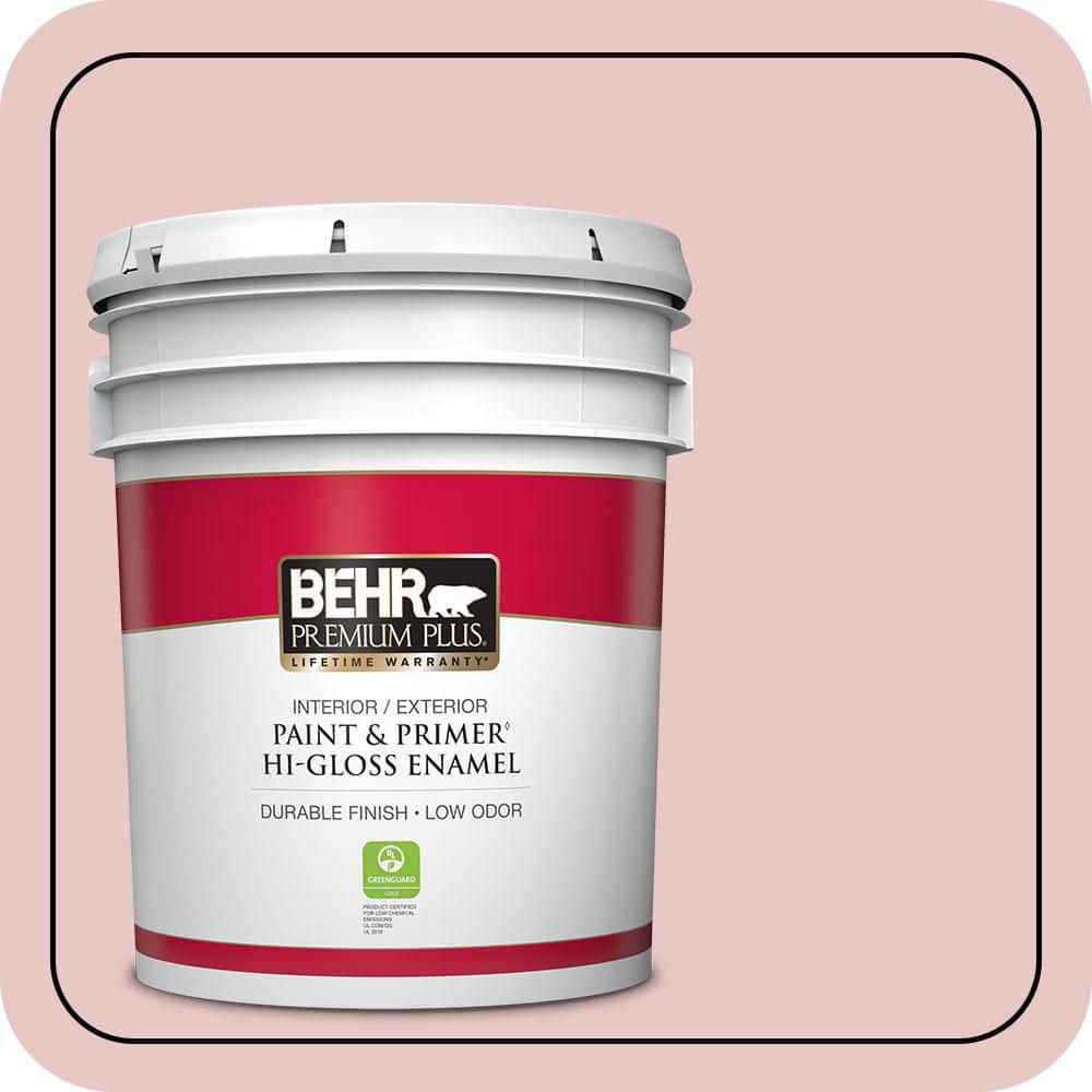 BEHR PREMIUM PLUS 5 gal. #S150-1 Cherubic Hi-Gloss Enamel Interior/Exterior Paint & Primer (1)